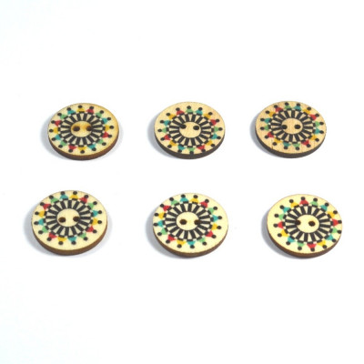 Set 6 nasturi lemn 69978 B 2