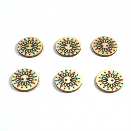 Set 6 nasturi lemn 69978 B