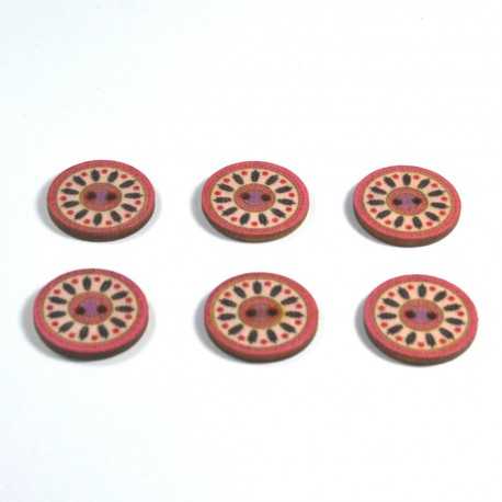 Set 6 nasturi lemn 69978 E