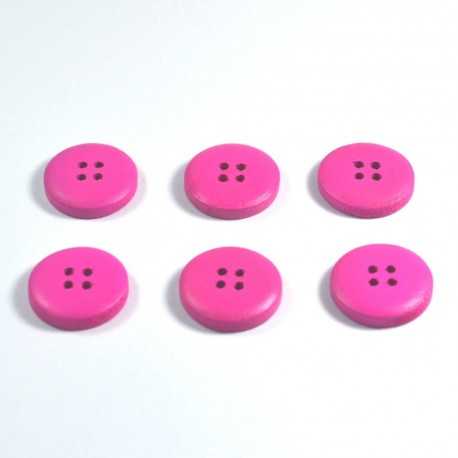 Set 6 nasturi lemn Mari 56684 - Roz