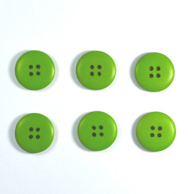 Set 6 nasturi lemn Mari 56684 - Verde