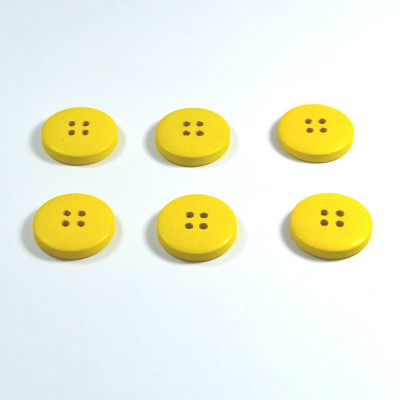 Set 6 nasturi lemn Mari 56684 - Galben 2