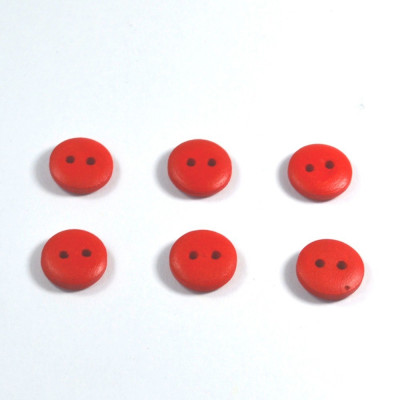 Set 6 nasturi lemn Mici 56684 - Rosu 2