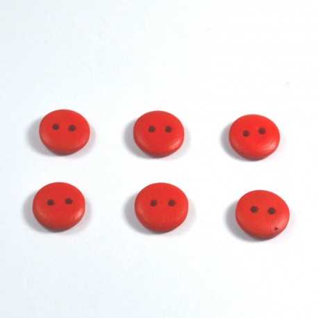 Set 6 nasturi lemn Mici 56684 - Rosu