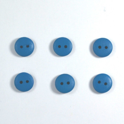 Set 6 nasturi lemn Mici 56684 - Albastru