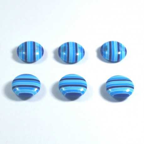 Set 6 nasturi plastic 69990 - Albastru