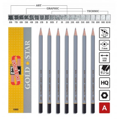 Gold Star Black Ghraphite Pencils