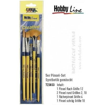 Set 5 pensule sintetice Hobby Line
