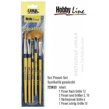 Set 5 pensule sintetice Hobby Line