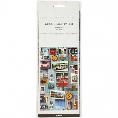 Set 10 hartii decoupage Manilla 25547
