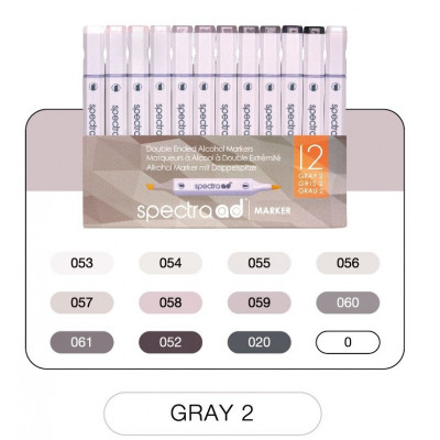 Spectra ad Marker WARM GRAYS 2 12 Color Set 2