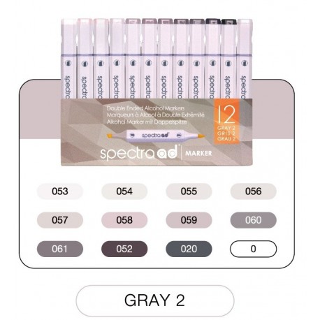 Spectra ad Marker WARM GRAYS 2 12 Color Set