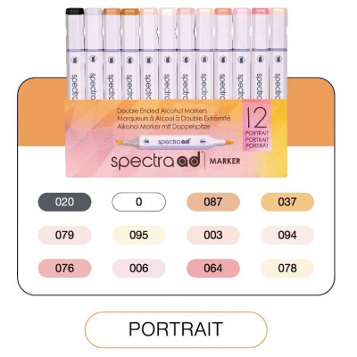 Spectra ad Marker PORTRAIT 12 Color Set